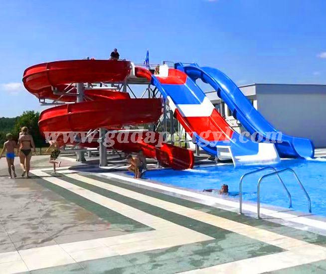 Water play equipment commercial toboggan set for sale DP-HFS500 