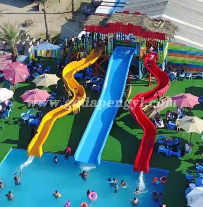 Fiberglass water park slide for kids and adult DP-W2H250