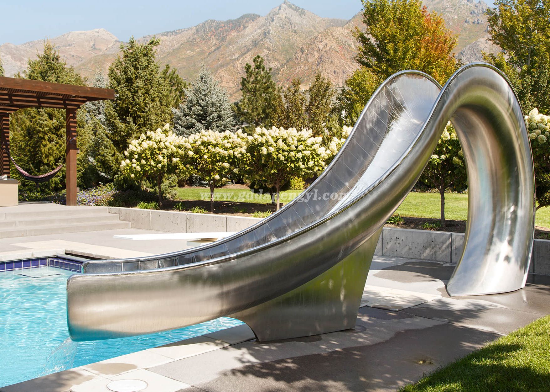 304 stainless steel swimming pool slide suitable for kids and adults DP-WSSS02