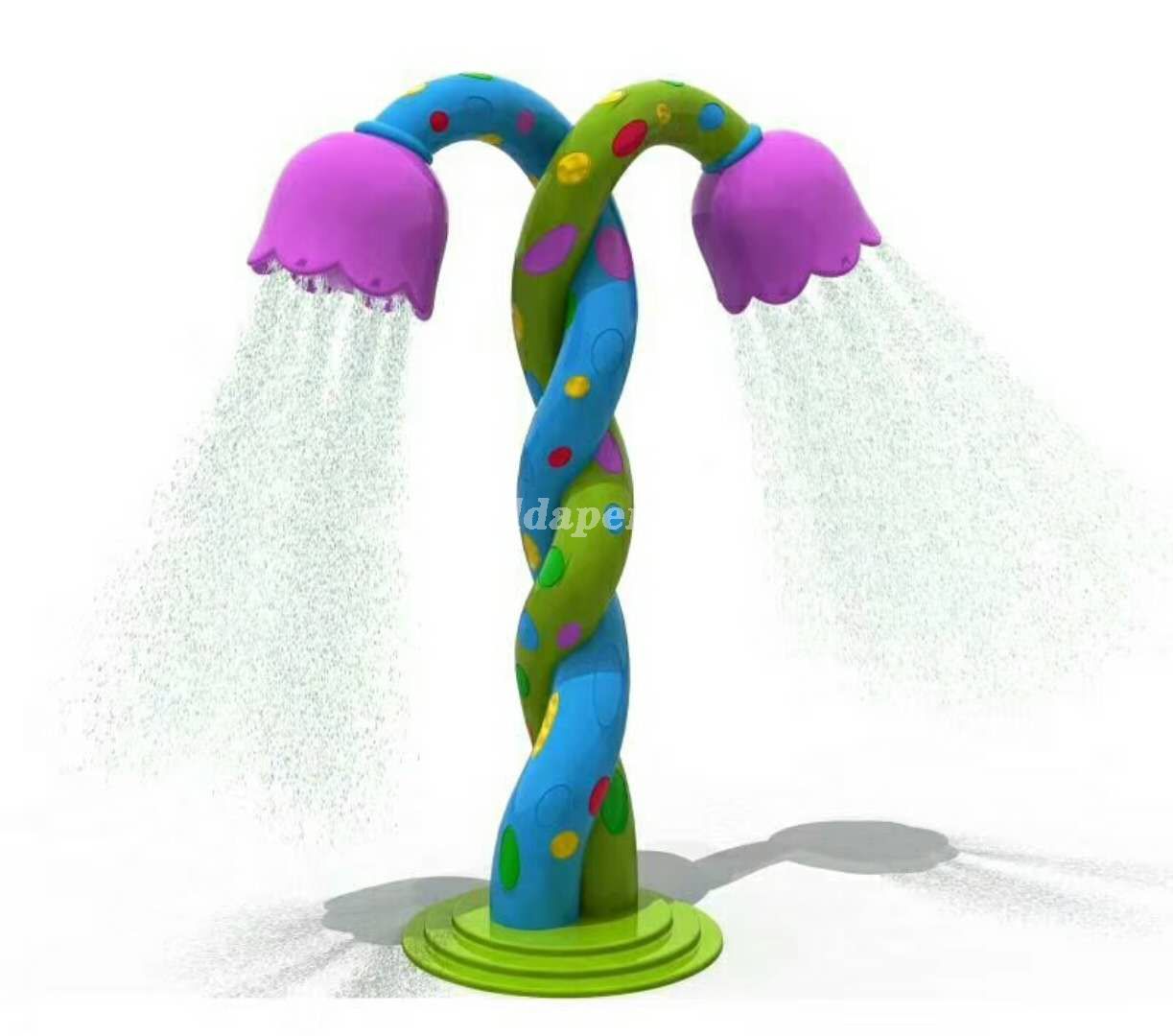 Fiberglass water splash pad-double flowers DP-XPFRP53